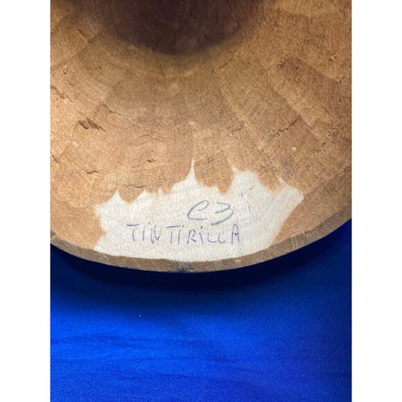 Carved Hand Painted Wood Bird of Pray Mask Signed 6x6x5 - Picture 8 of 10